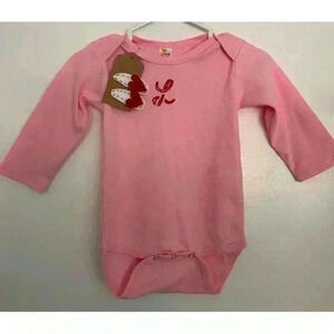 Hand Embroidered Monogrammed Baby Onesie & Felt Barrettes  with Hearts